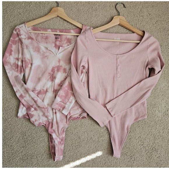 Victoria's Secret Tops - Victoria's Secret Pink and Tie-Dye Bodysuits